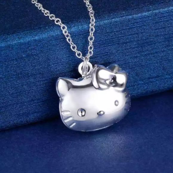 Sterling Silver Stamped 925 Hello Kitty Locket Necklace Pendant NEW! - Picture 4 of 10
